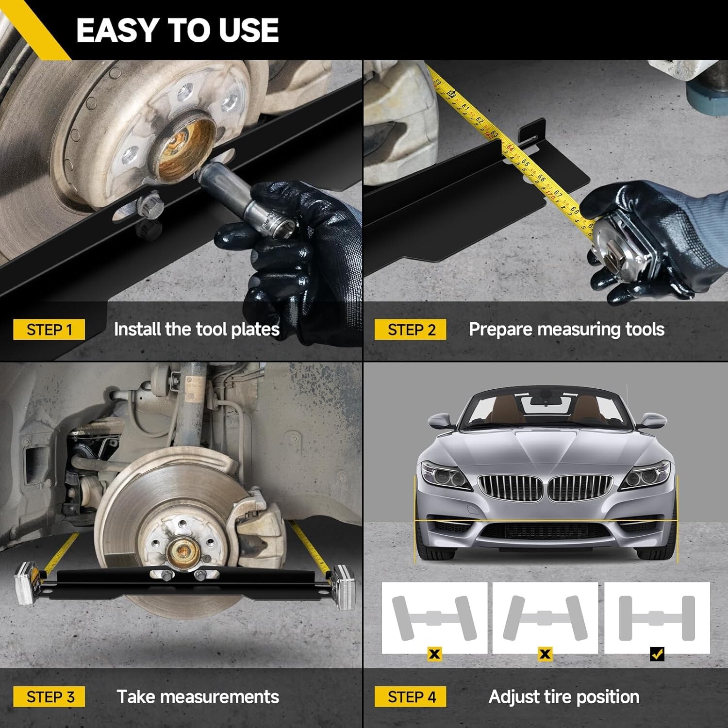 2Pack Heavy Duty Wheel Alignment Tool Kit Toe Alignment Tool Plates for Vehicles