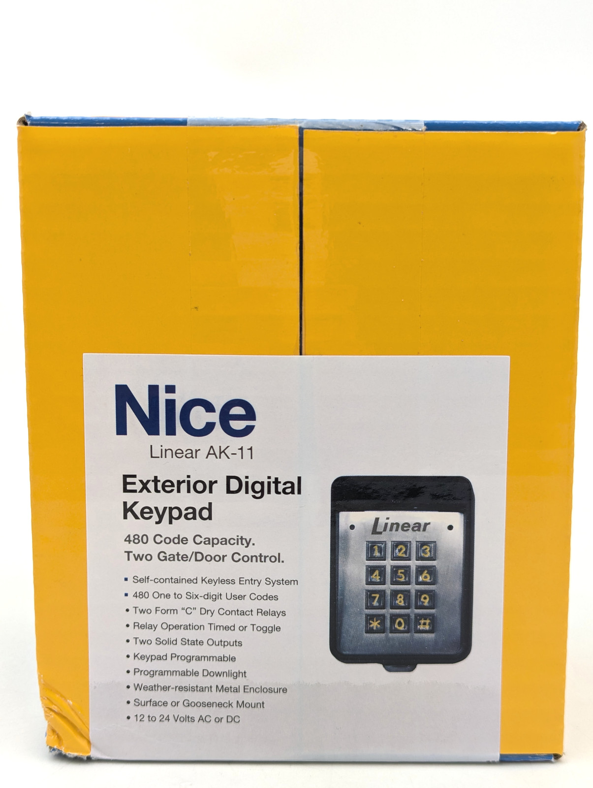 Linear AK-11 Exterior Digital Keypad w/ 480 Code Capacity & 2 Gate/Door Control