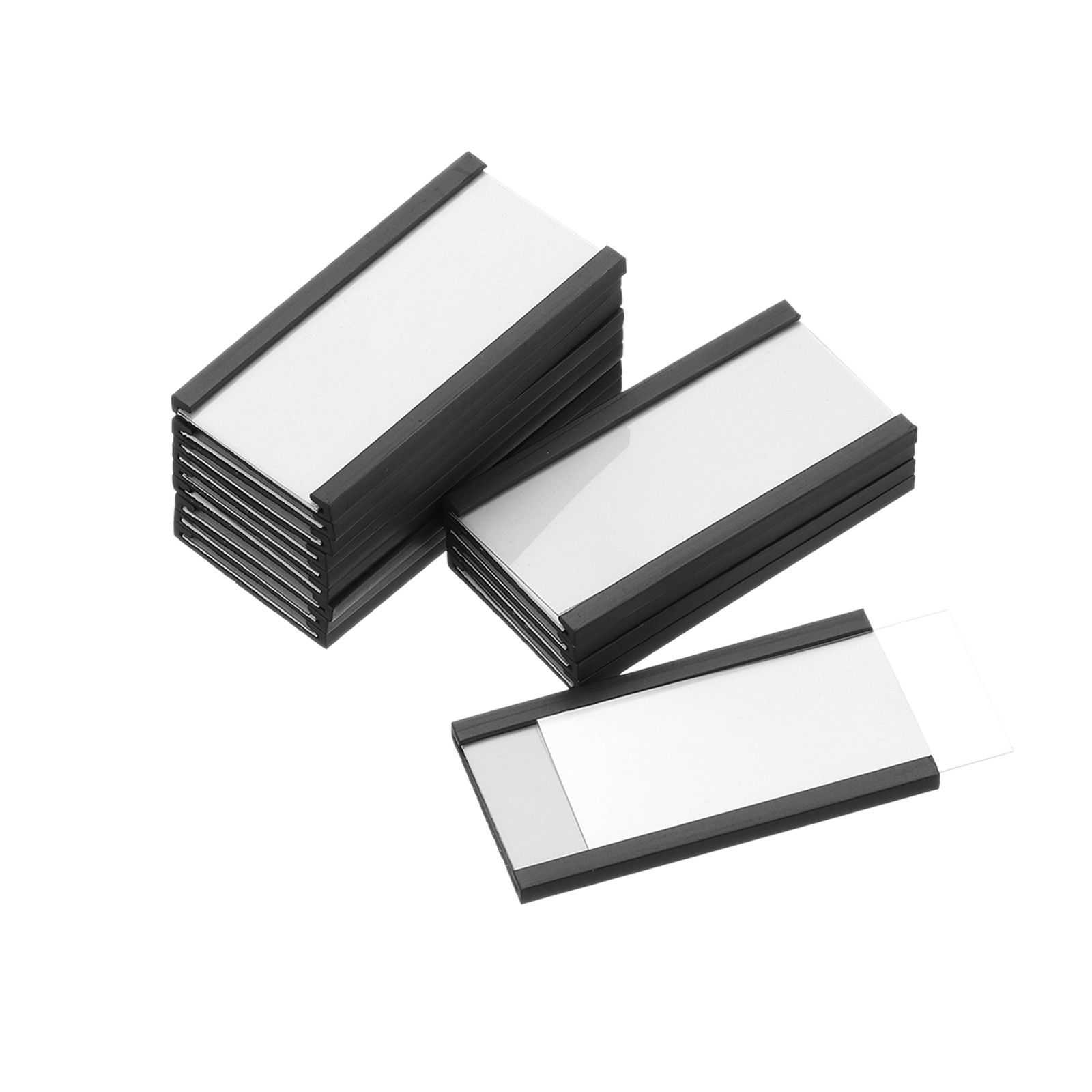 Label Holders 2" x 1" C Channel Rubber Magnetic for Shelves Organize 25pcs
