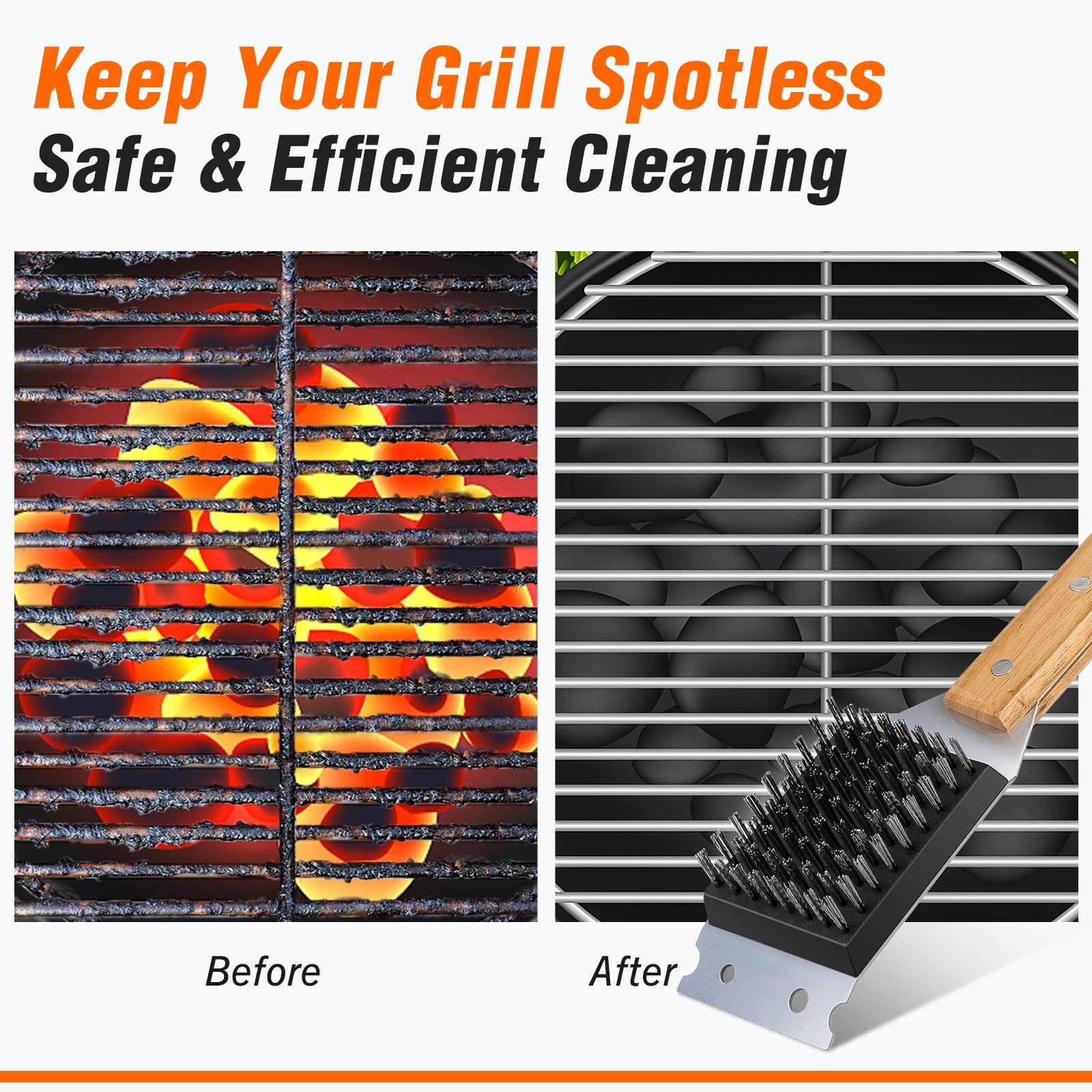 SIMPLETASTE Grill Brush and Scraper, Durable & Effective, Include Extra Stain...