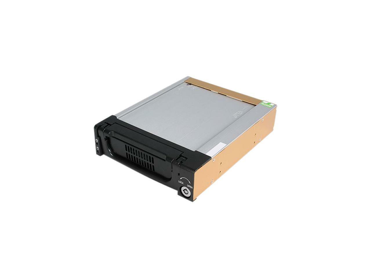 StarTech.com Black Aluminum 5.25in Rugged SATA Hard Drive Mobile Rack Drawer (DR