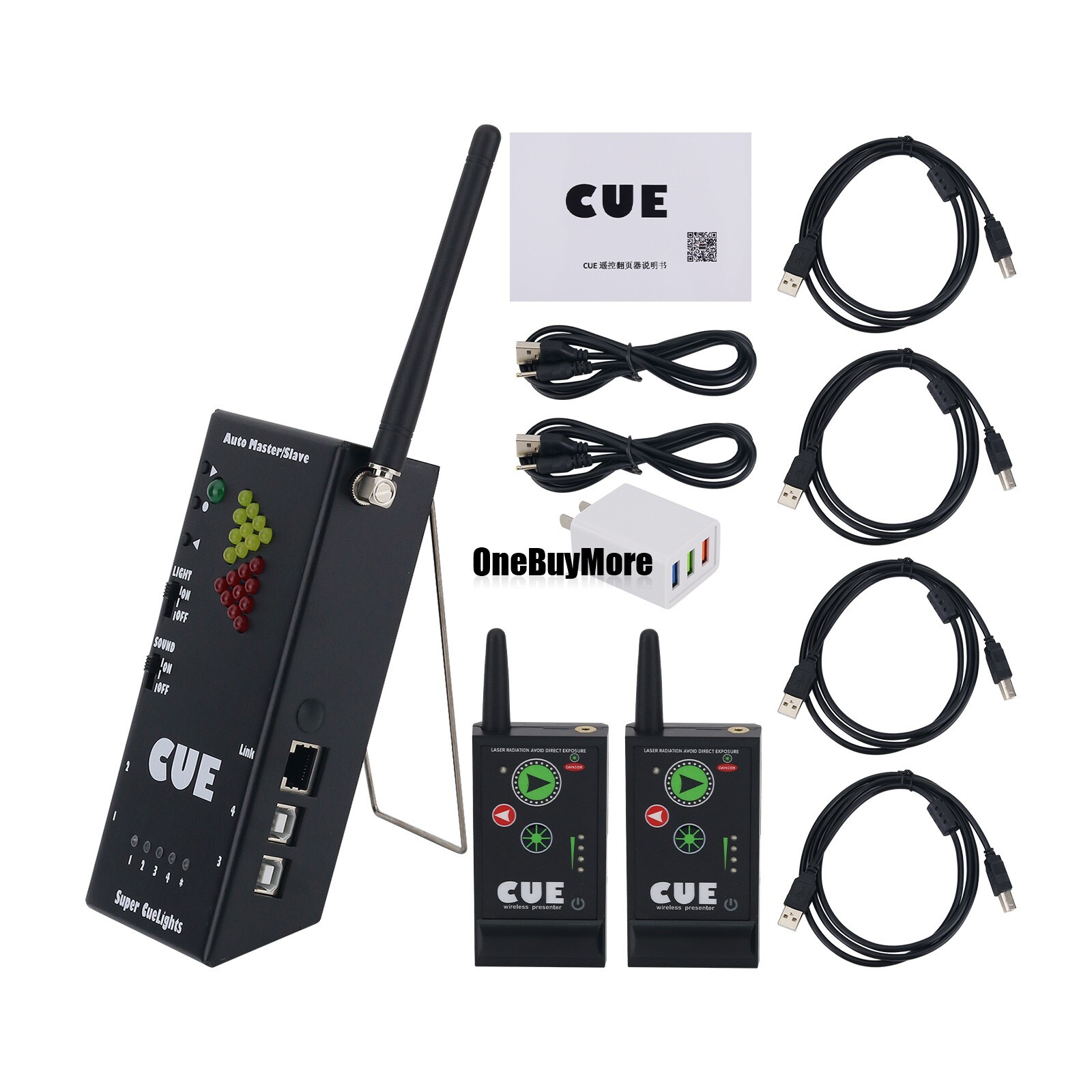 Super Cuelights-600SW Presenter Remote 1 Receiver 2 Transmitters for PowerPoint