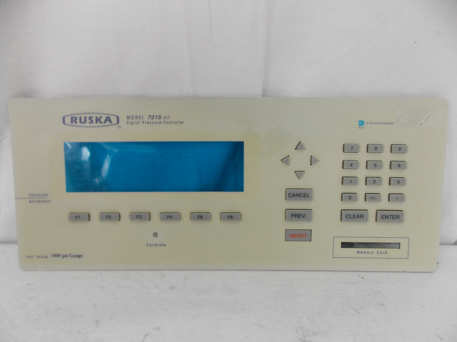 RUSKA 7215 xi DIGITAL PRESSURE CONTROLLER 1000 psi FRONT PANEL KEY BOARD