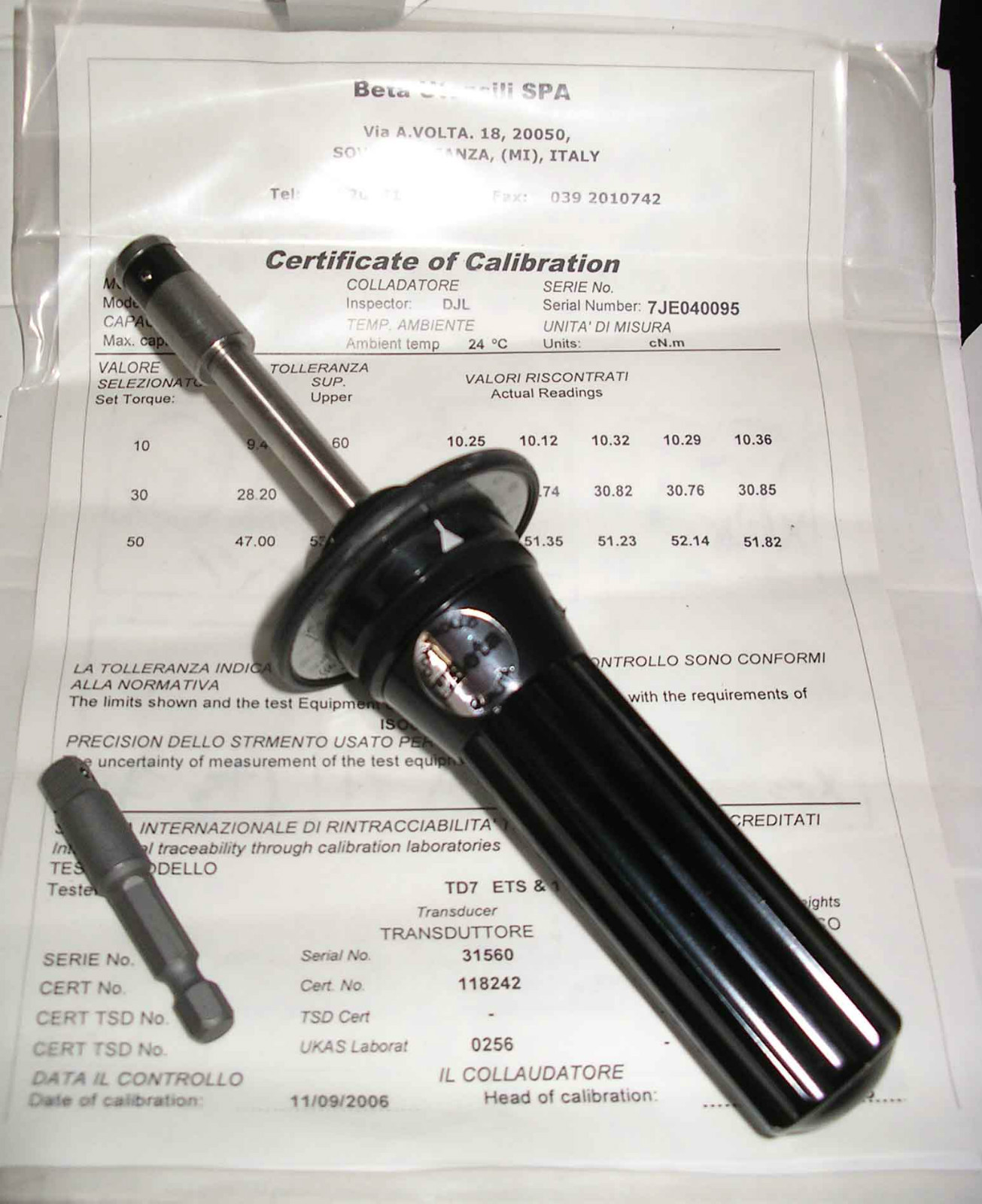 BETA Precision Dynometer Wrench - New -