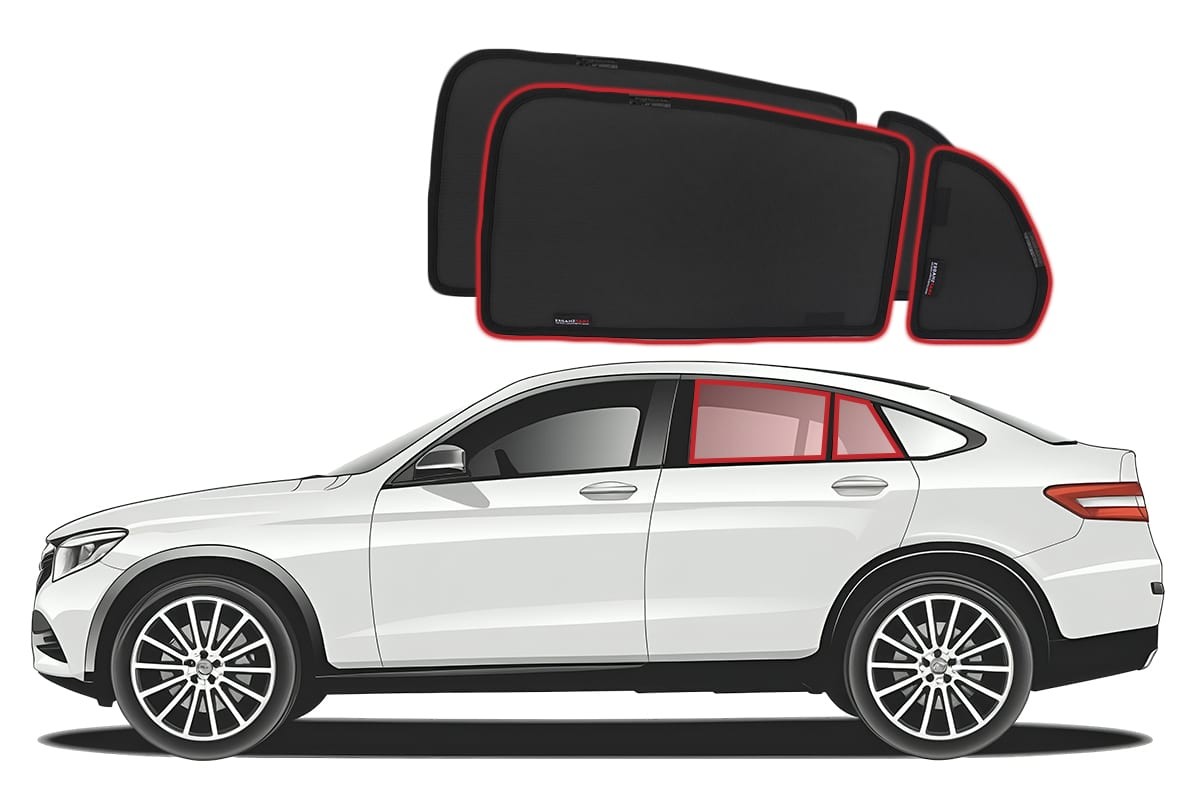 Genuine SNAPSHADES Car Rear Window Shades for Mercedes-Benz GLC Coupe 1st Gen...