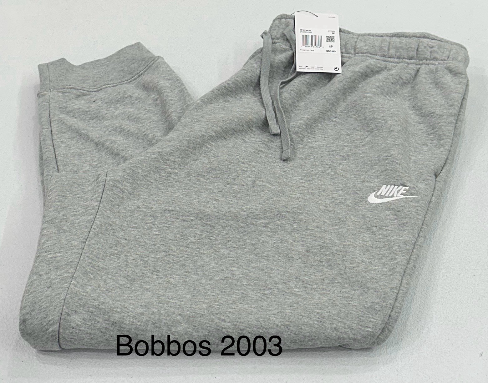Nike Women's Active Sportswear Standard Fit Mid Rise Pants Jogger, Gray, Size 1X