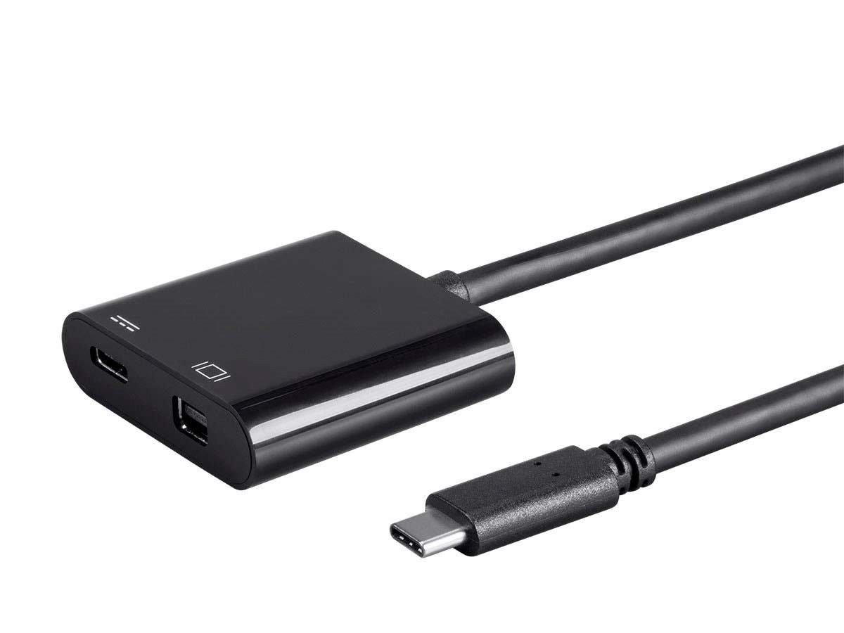 Monoprice Select Series USB-C to Mini DisplayPort & (F) Dual Port Black