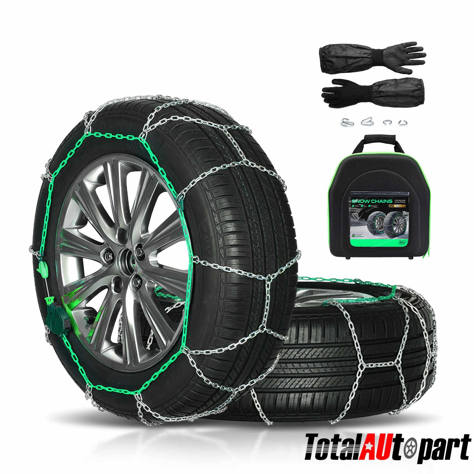 Pair Anti-Skid Snow Chain 16mm for Pickup Trucks 295/70R17 305/65-18 305/55-20