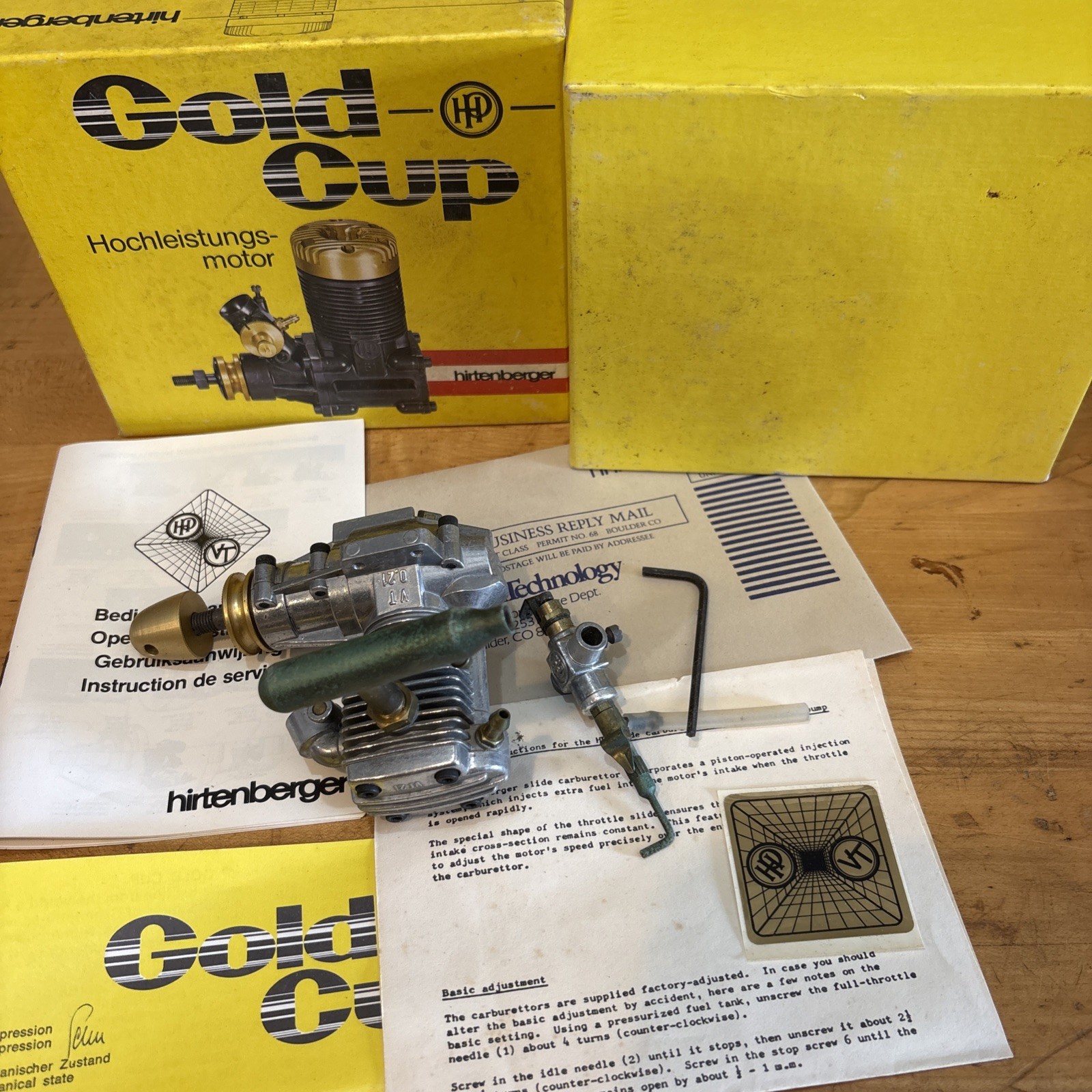 Hirtenberger Gold Cup Hochleistungs-Motor HP 21 VT Viertakt RC Airplane Engine