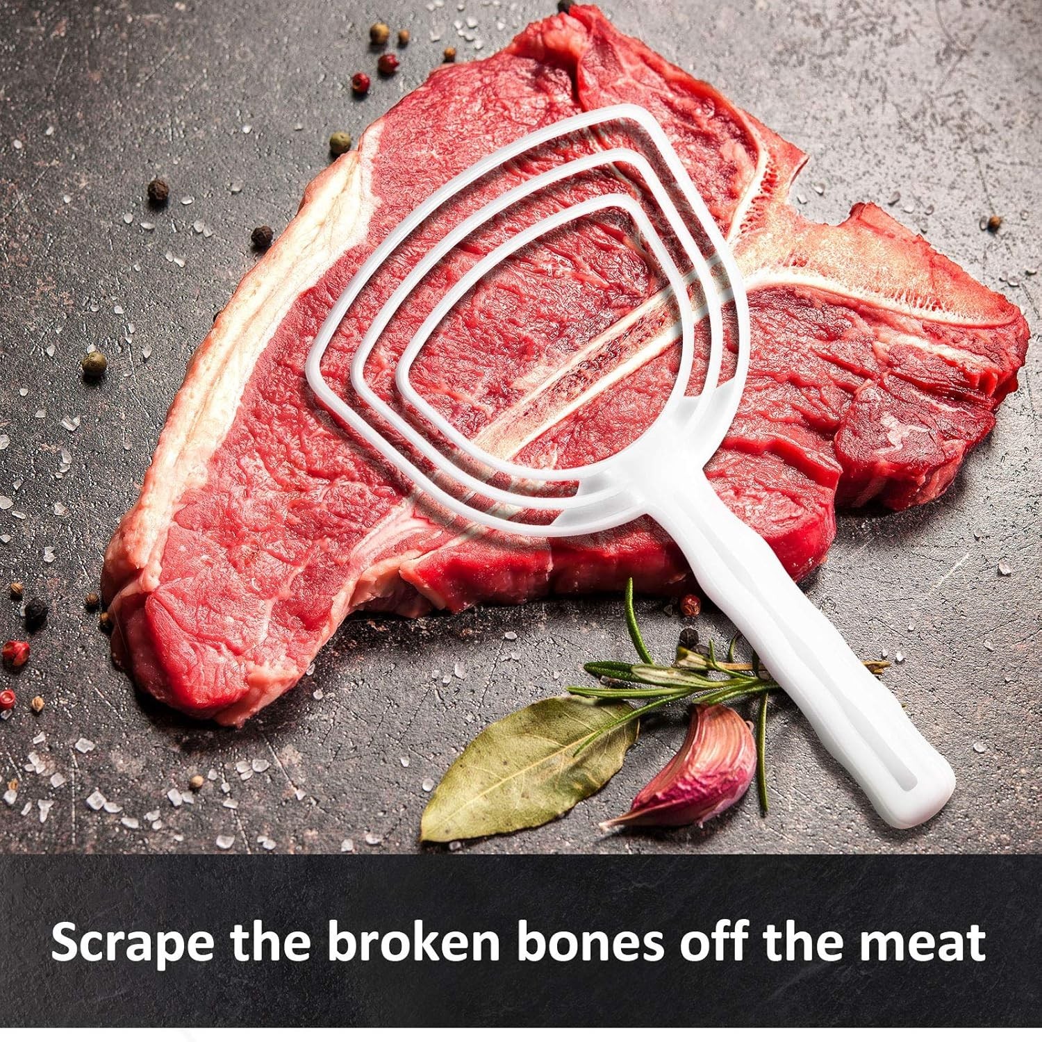 4 Pieces Meat Scraper Bone Dust Scraper Bone Scraper White Poly Scraper