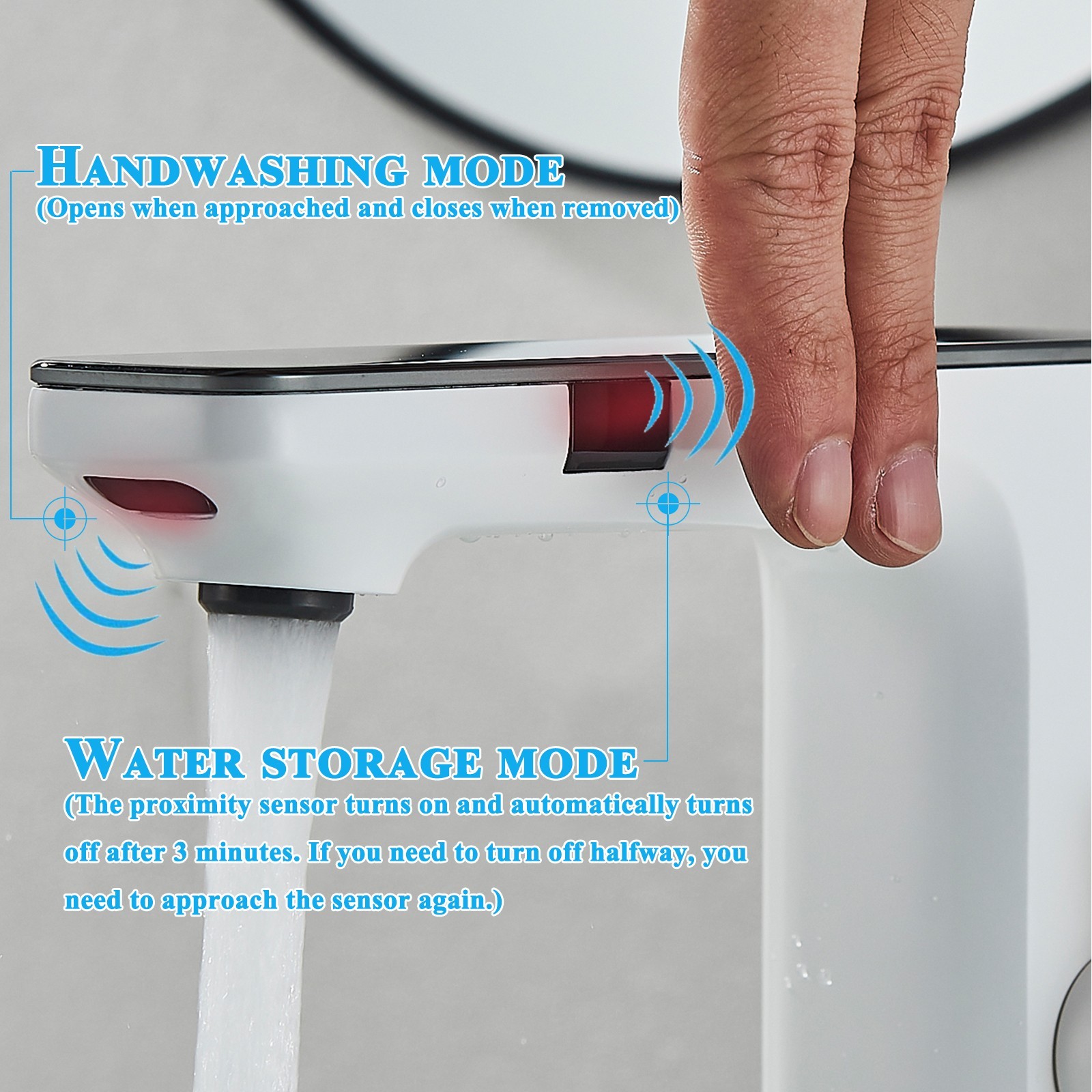 Touchless Bathroom Sink Faucet Automatic Motion Sensor Vanity Faucet Single Hole