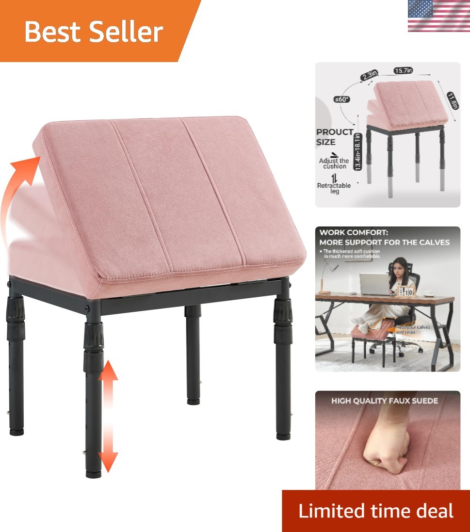 Elegant Adjustable Ottoman Pouf - 4 Heights & 60° Tilt for Ultimate Comfort