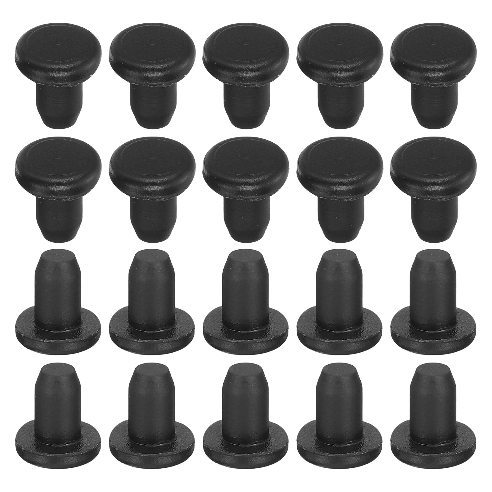 30-Pack Black Rubber Stopper Plugs, 3.8mm Plug Holes for 3.5mm/0.14-0.14" Hole