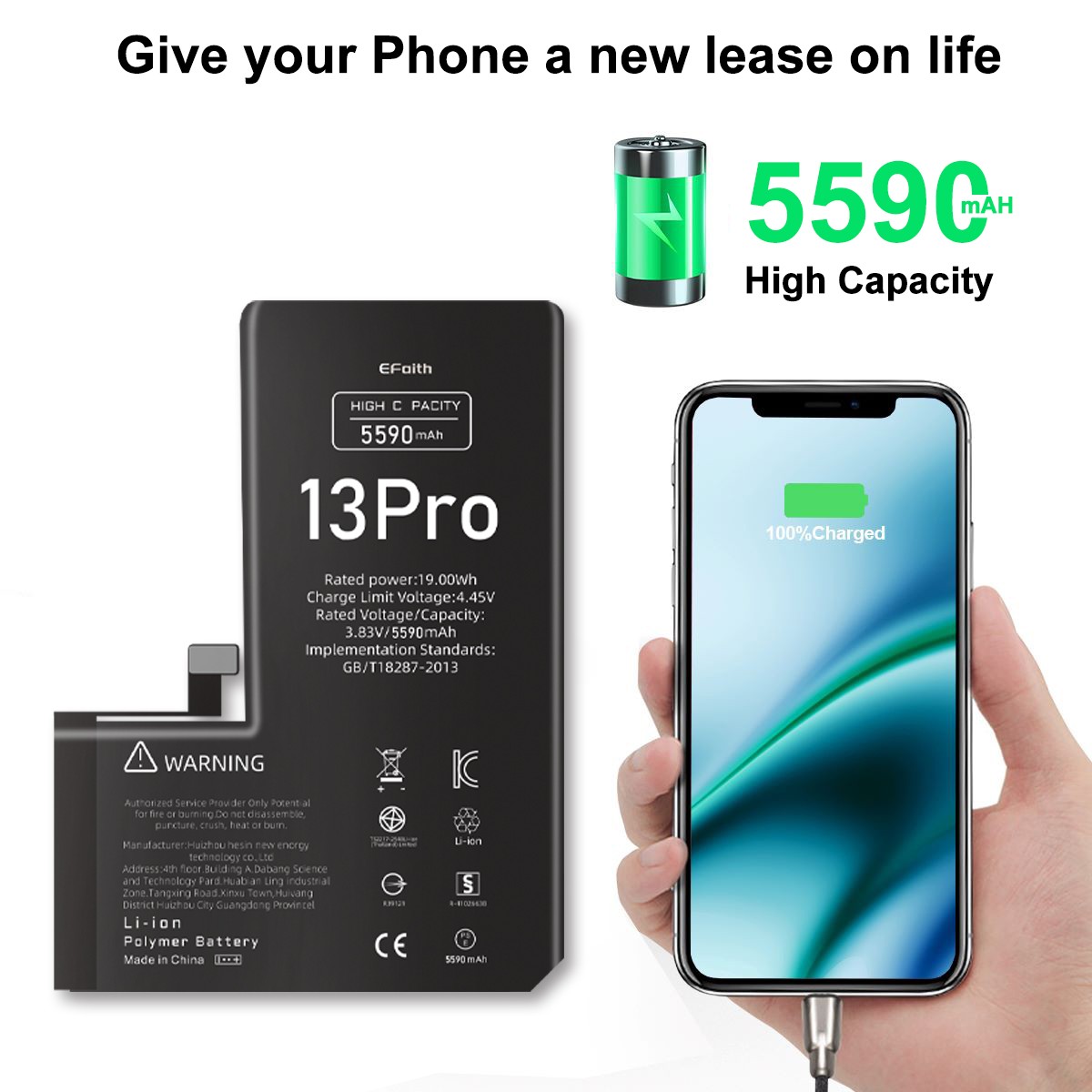 5590mAh OEM Internal Replacement Battery For iPhone 13 Pro Premium Quality Tools