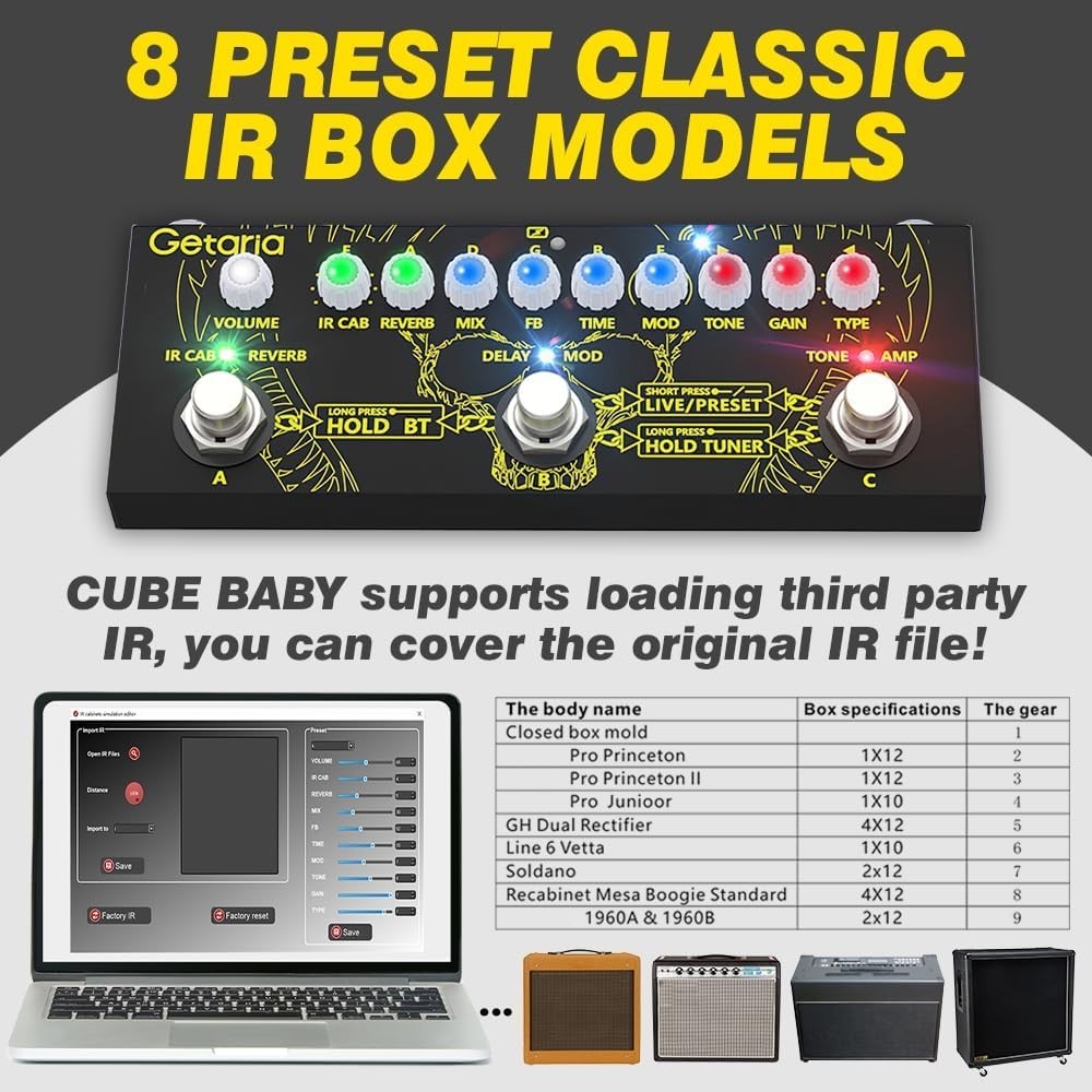 Professional Guitar Effects Processor - Wireless Playback & Compact Design