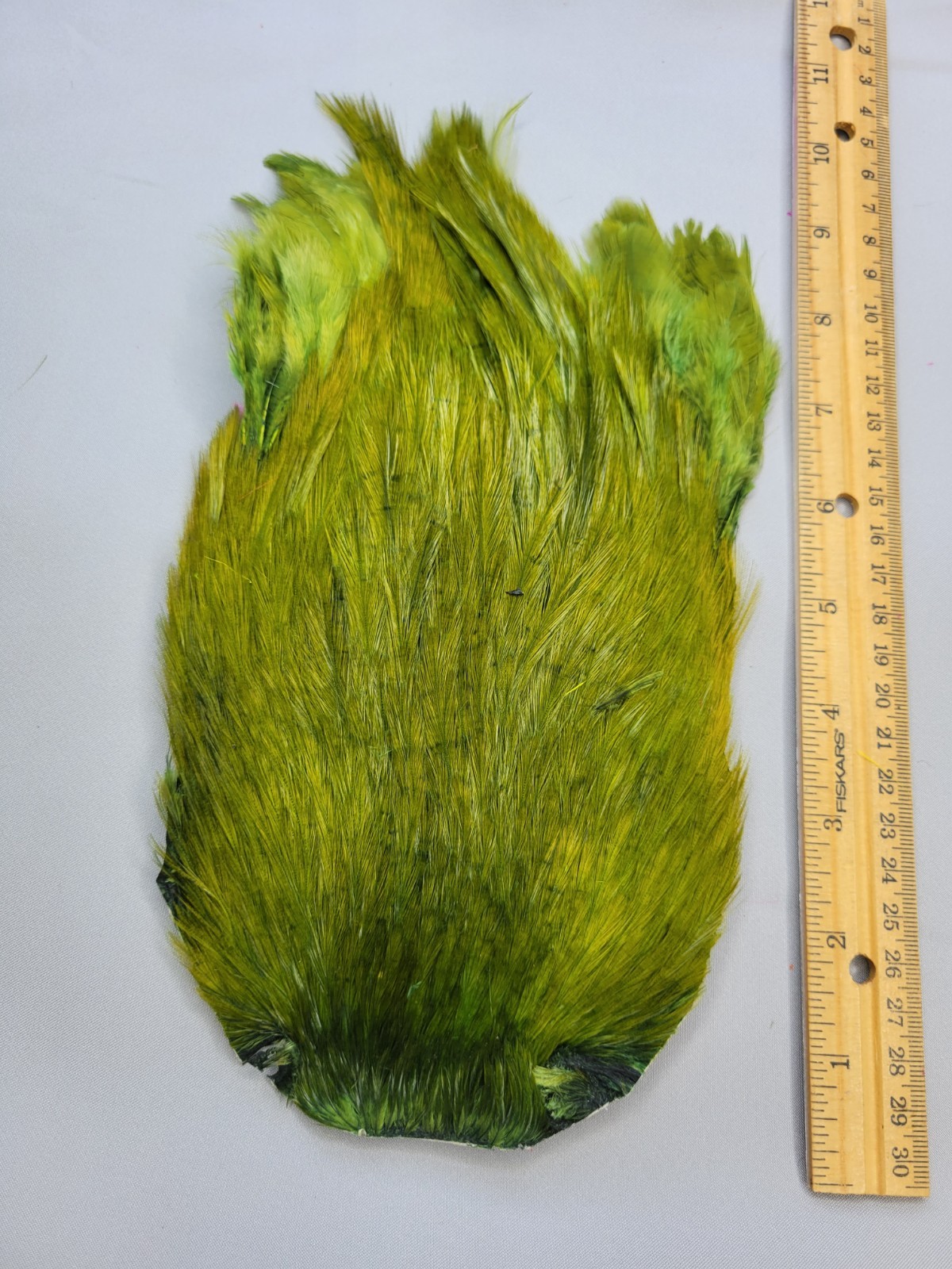 Lot 76,  Top Quality  DARK OLIVE  India Rooster Streamer Neck Cape Feathers