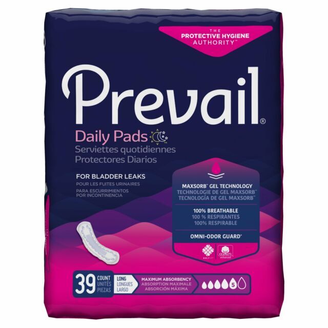 ❤️Prevail Daily Incontinent Pad Long Length Maximum 39 Ct❤️