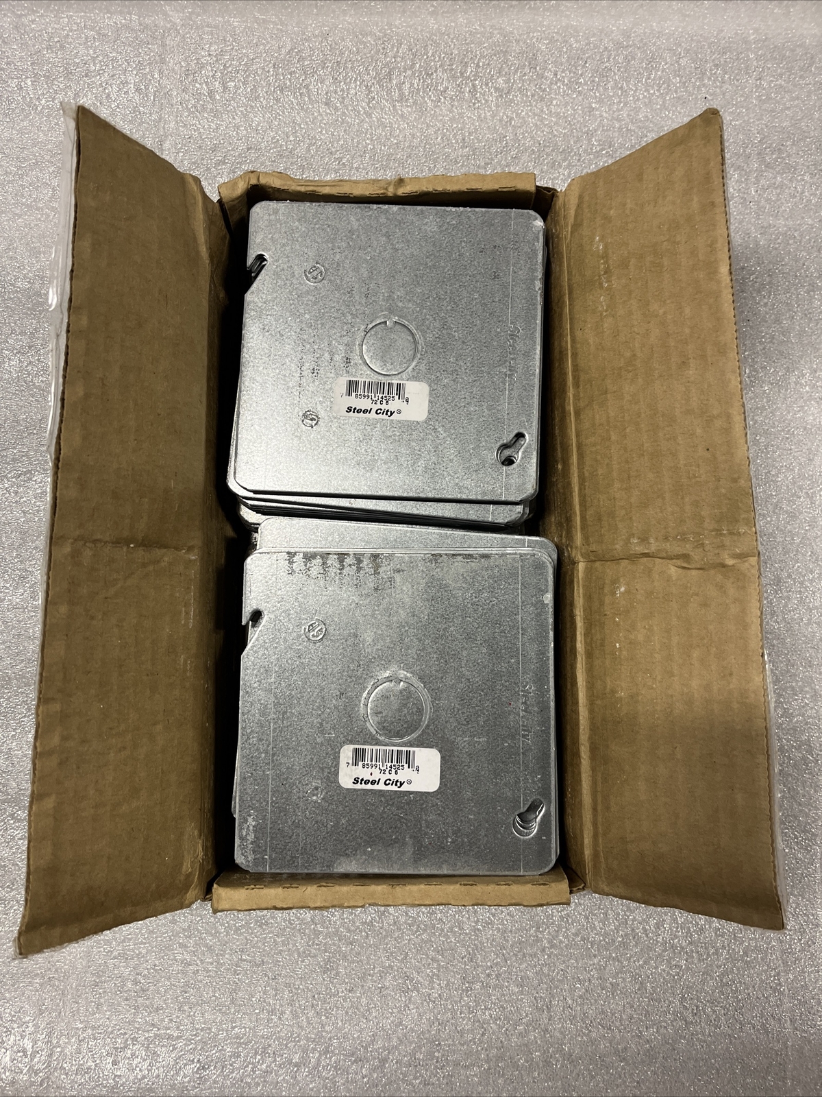 Steel City 72C6 Galvanized Steel Square Outlet Box Cover (Lot Of 25)
