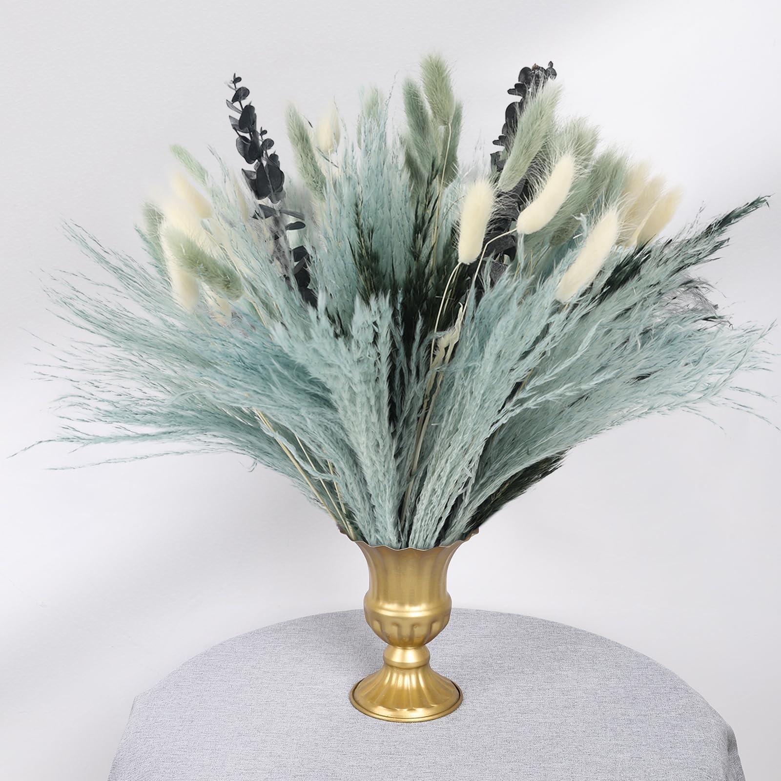 N&T NETING 100Pcs Grey Pampas Grass Decor Natural Dried - Gray Pampas Grass B...