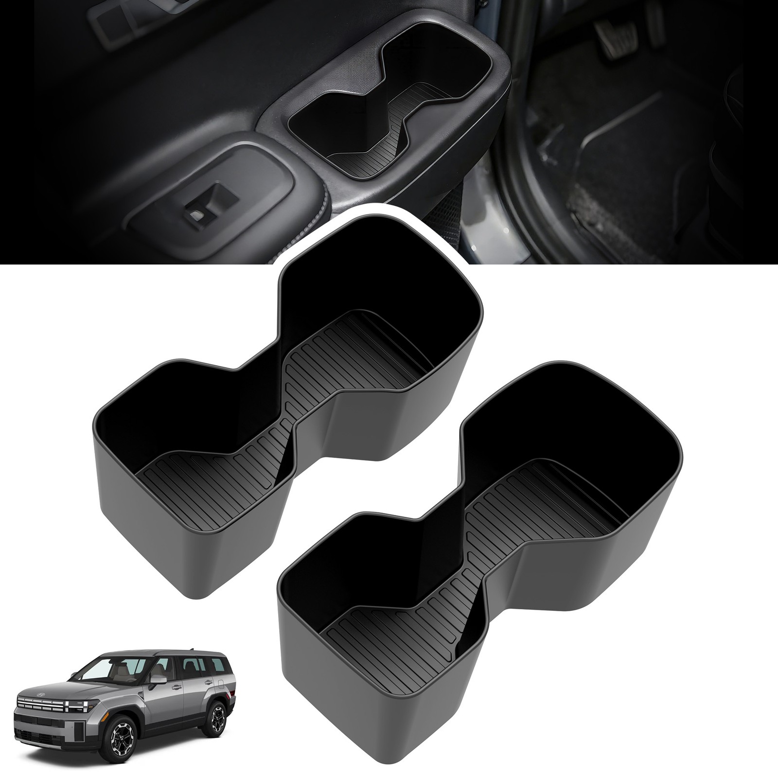 Rear Door Side Interior Organizer Fit for Hyundai Santa Fe 2024 2025 2026
