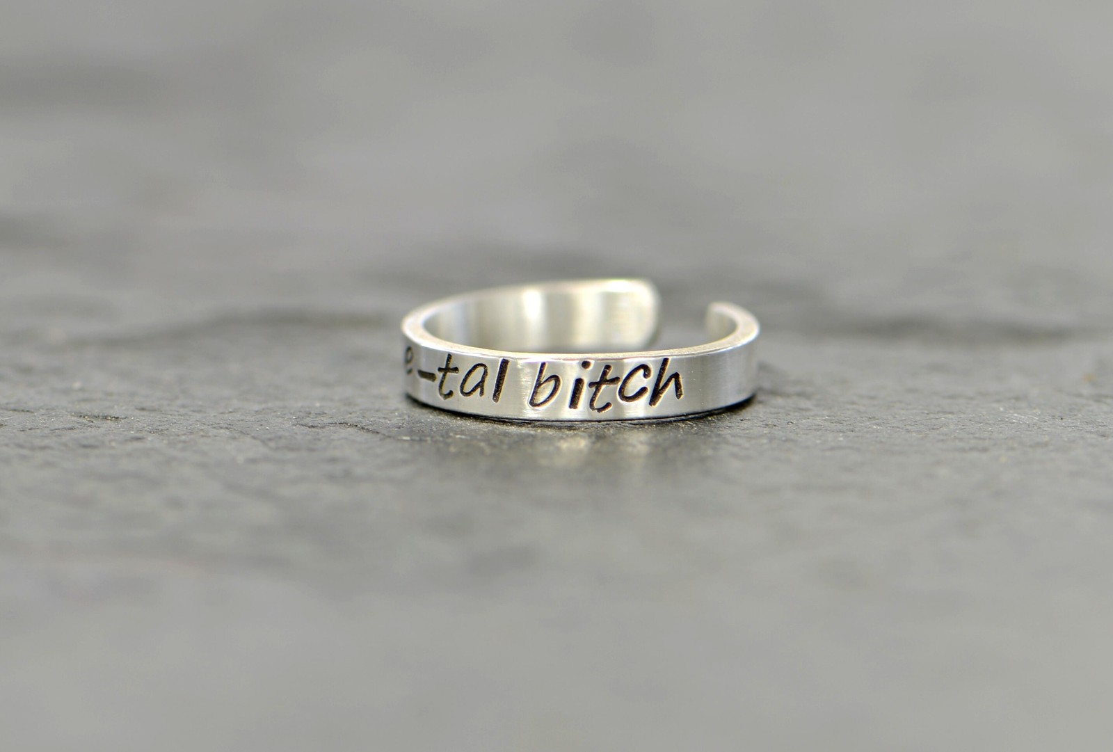 sterling silver toe ring - toe ring with a pun