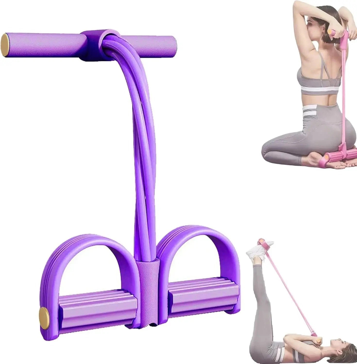 6 Tube Pedal Resistance Device,Exercise Bands with Handles,Pedal Resistance Band