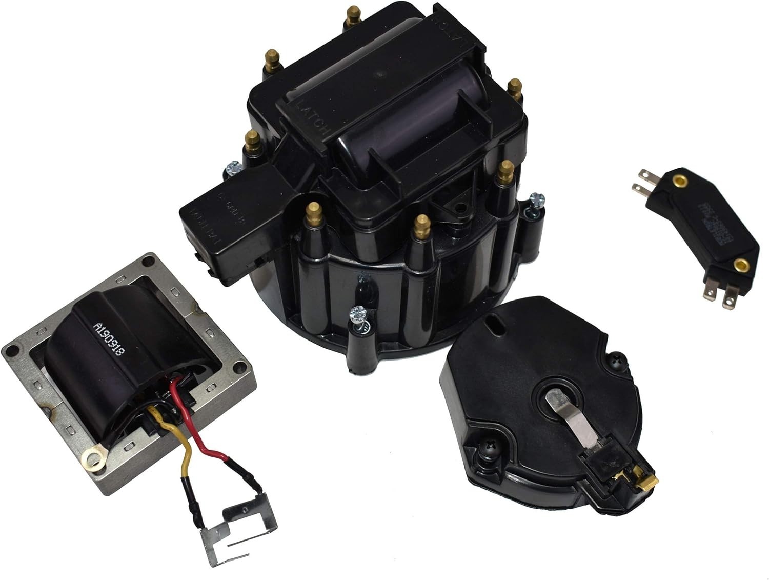 5 Star Speed HEI Distributor Tune Up Kit 65kV Coil Black V8 GM
