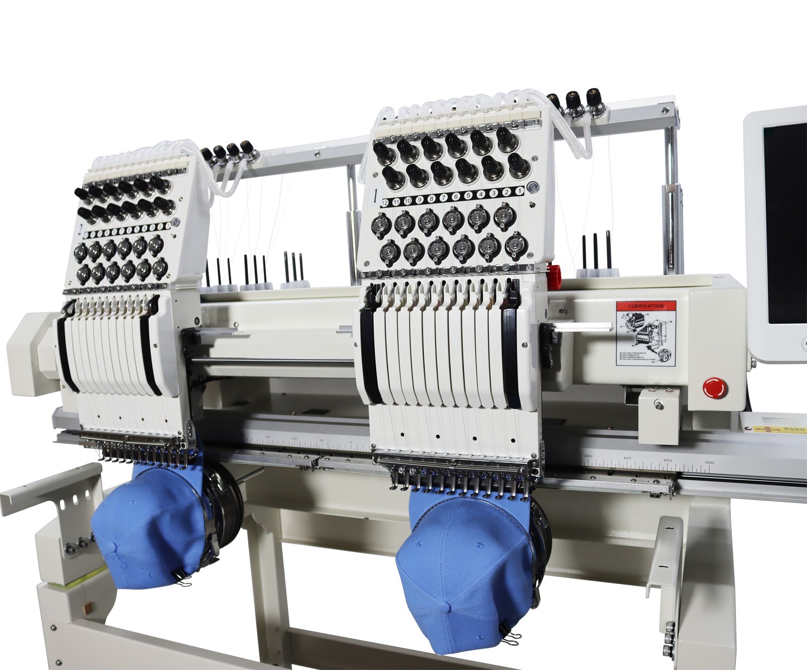 Double-Head 12 Needles Automatic Embroidery Machine Flat Hat DIY 15.7*19.7in