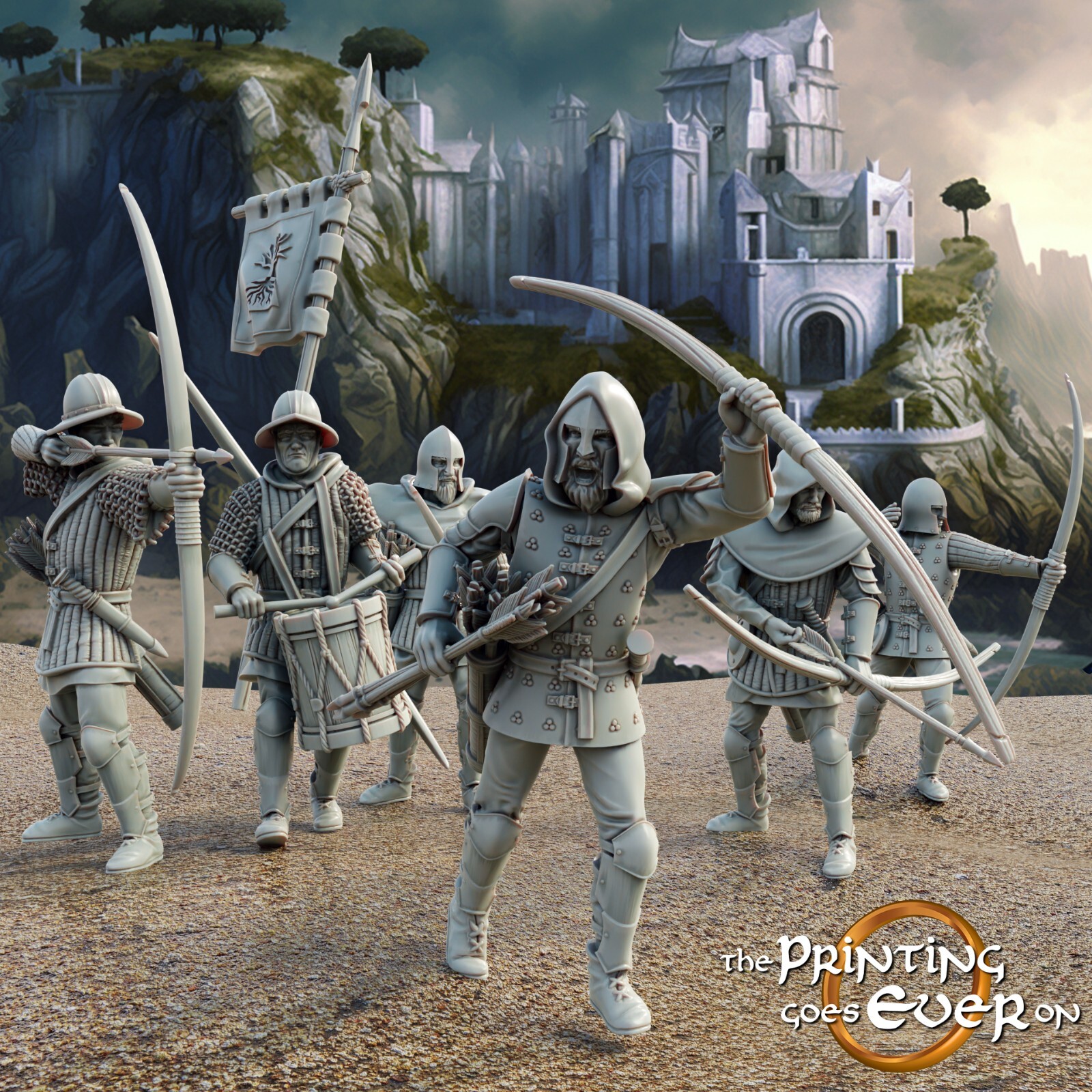 White city swan man at arms bowman dnd fantasy tabletop wargames 28mm LOTR