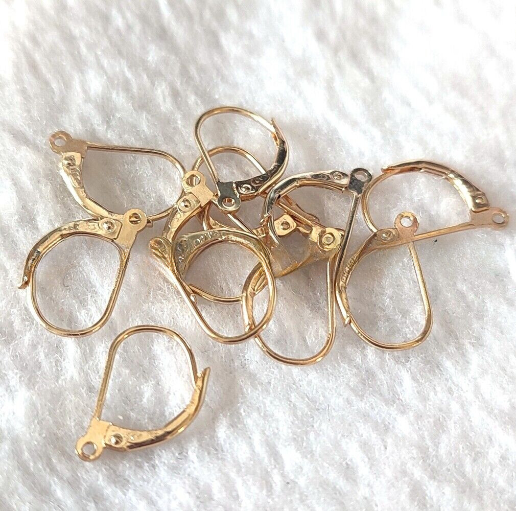 14K Solid Gold Lever Back Earring Jewelry Accessories