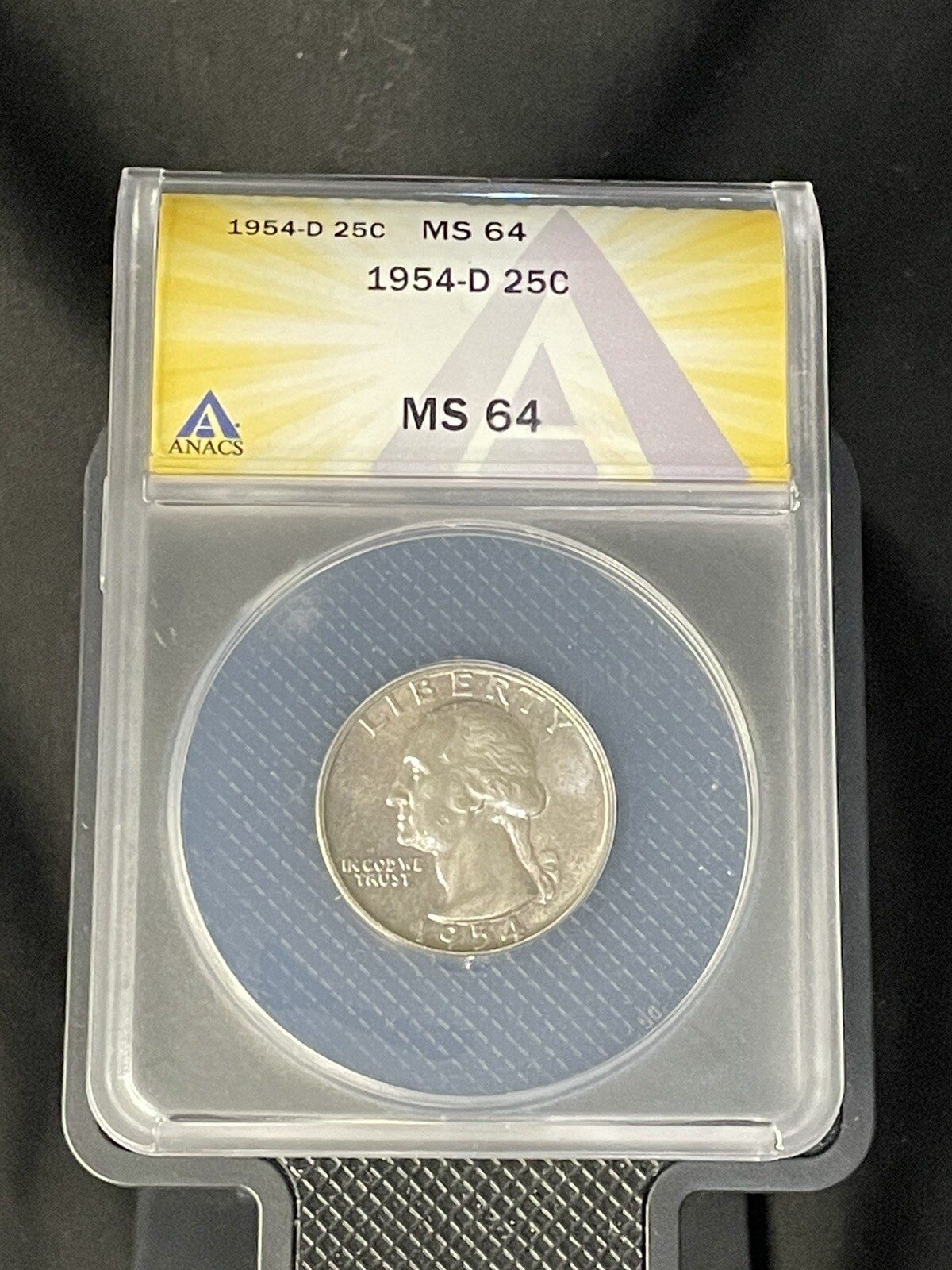 1954-D 25c MS 64 ANACS-RIM TONE