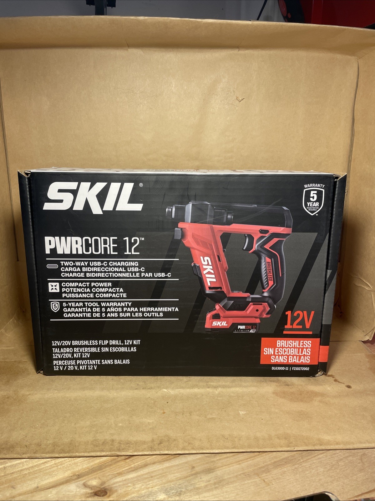 NEW Skil PWRCORE 12V/20V Brushless Flip Drill DL6300D-11 w/Battery/Charger USB-C