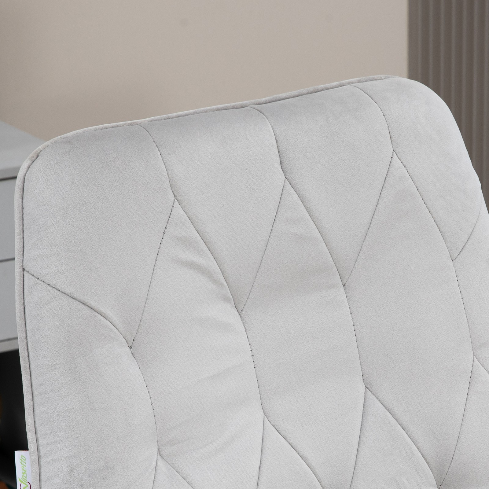 Vinsetto Swivel Computer Chair with Arm and Tufted Backrest, Light Grey