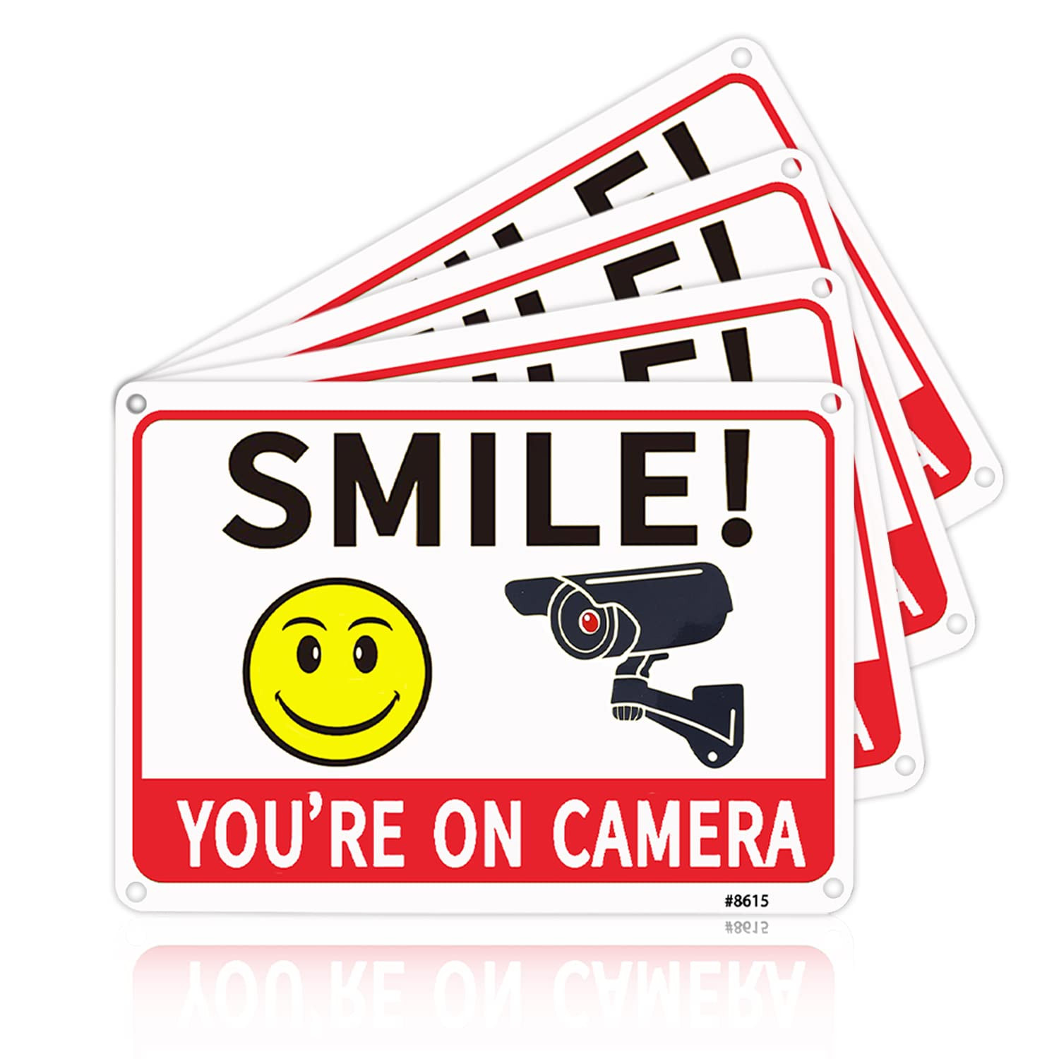 Smile Your on Camera Signs Video Surveillance Signs Aluminum 7X10 Inchs Outdoor