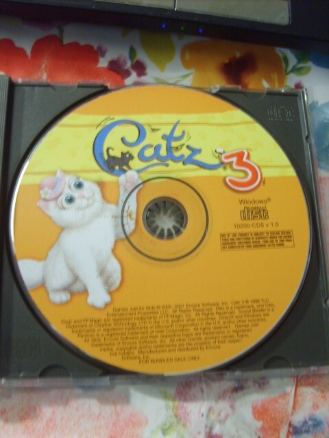 CATZ 3~WINDOWS  95/98 CD-ROM PC GAME~VG/C DISC & JEWEL CASE~NO MANUAL~RARE PETZ