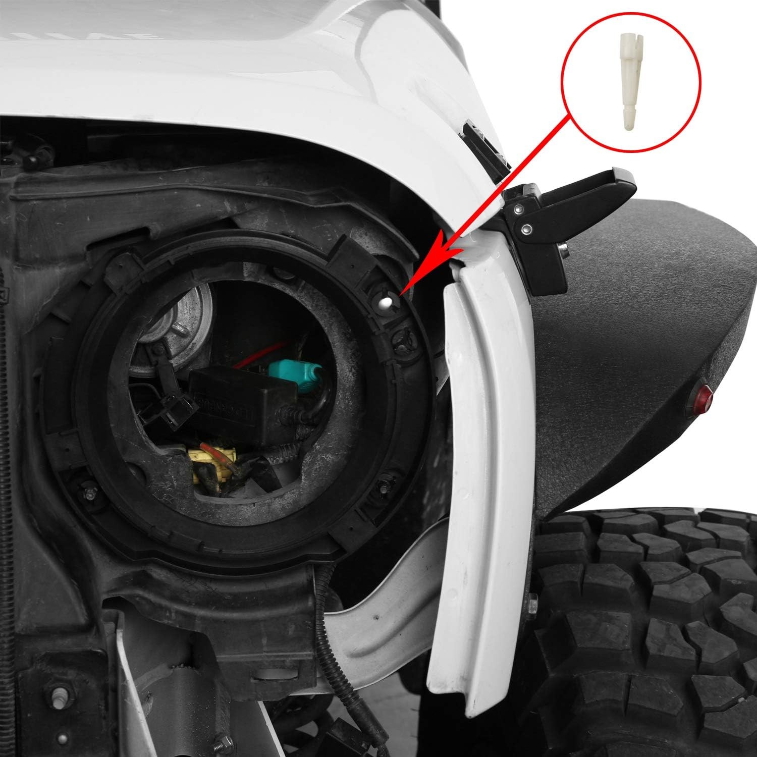Headlight Mount Bracket 7inch Retaining Ring Replacement for Jeep Wrangler & Wra