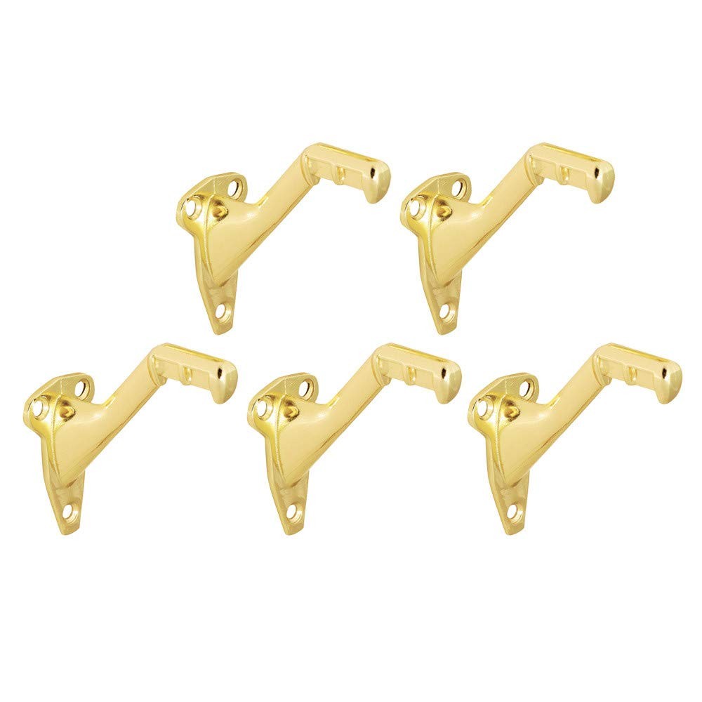 5 Pack Handrail Bracket 181990 Standard Polished Brass Wall Rail Support