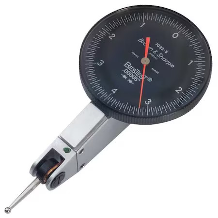 Tesa Brown & Sharpe 599-7033-5 Dial Test Indicator, Hori, 0 To 0.008 In