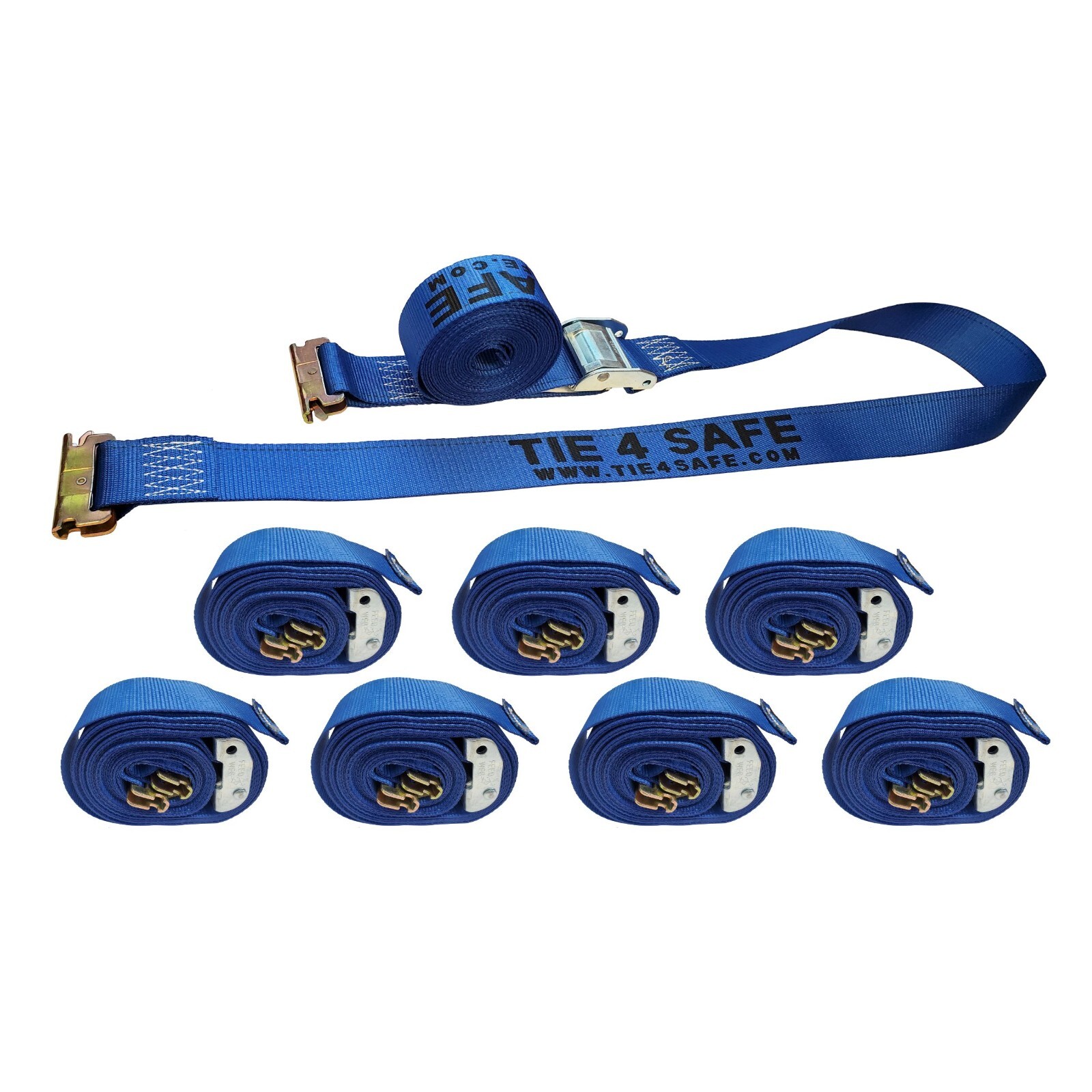 8 Pack 2' x 20' E-Track Cam Buckle Strap Truck Trailer Enclosed Cargo Tie Down