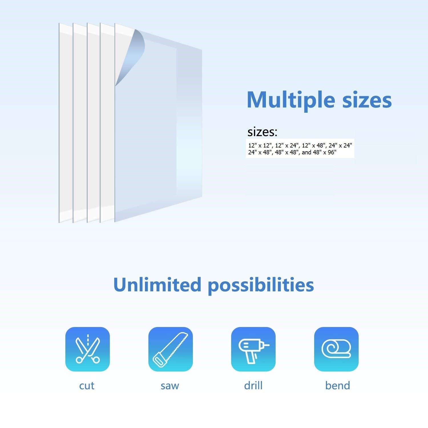 Clear Transparent PETG Vivak Moldable Plastic Film Flexible Frame Sheet Panel