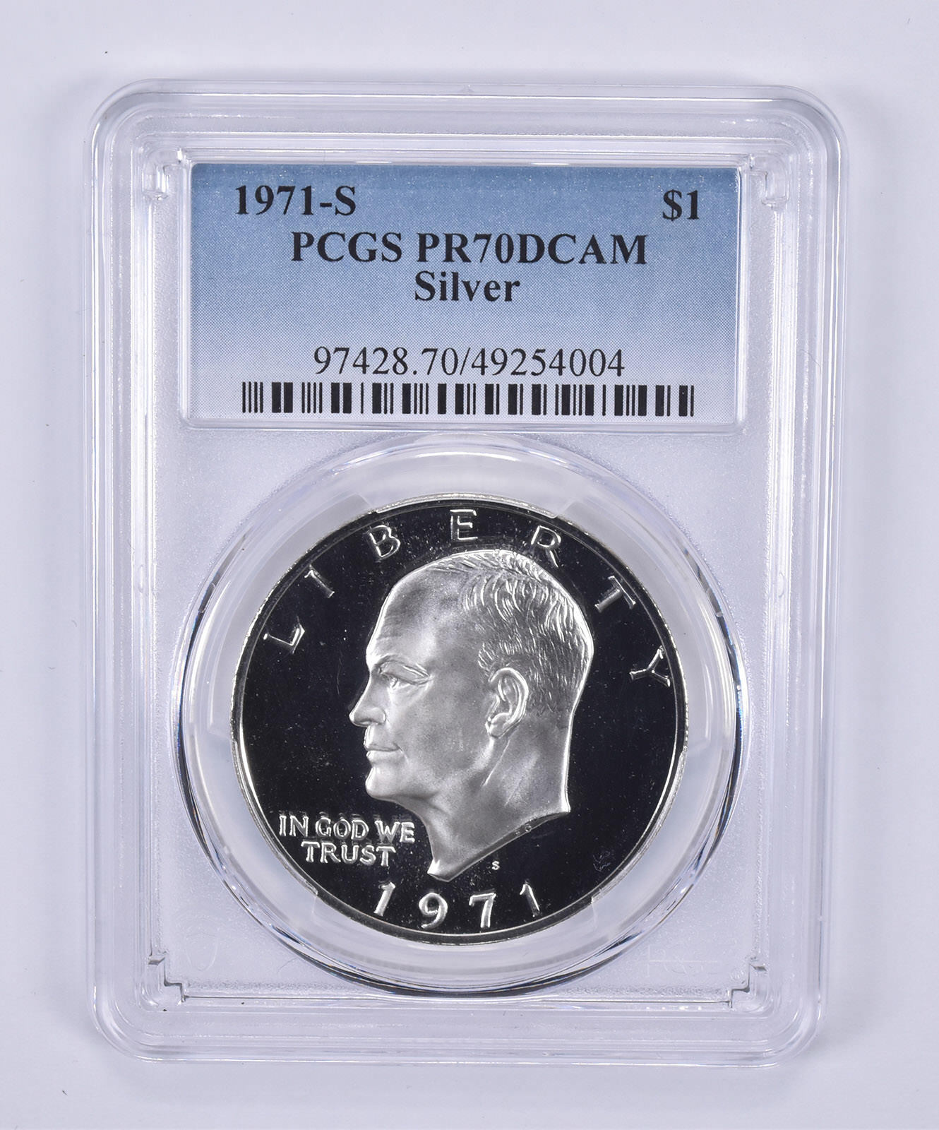 1971-S Eisenhower Dollar Silver PR70 DCAM PCGS Blue Label