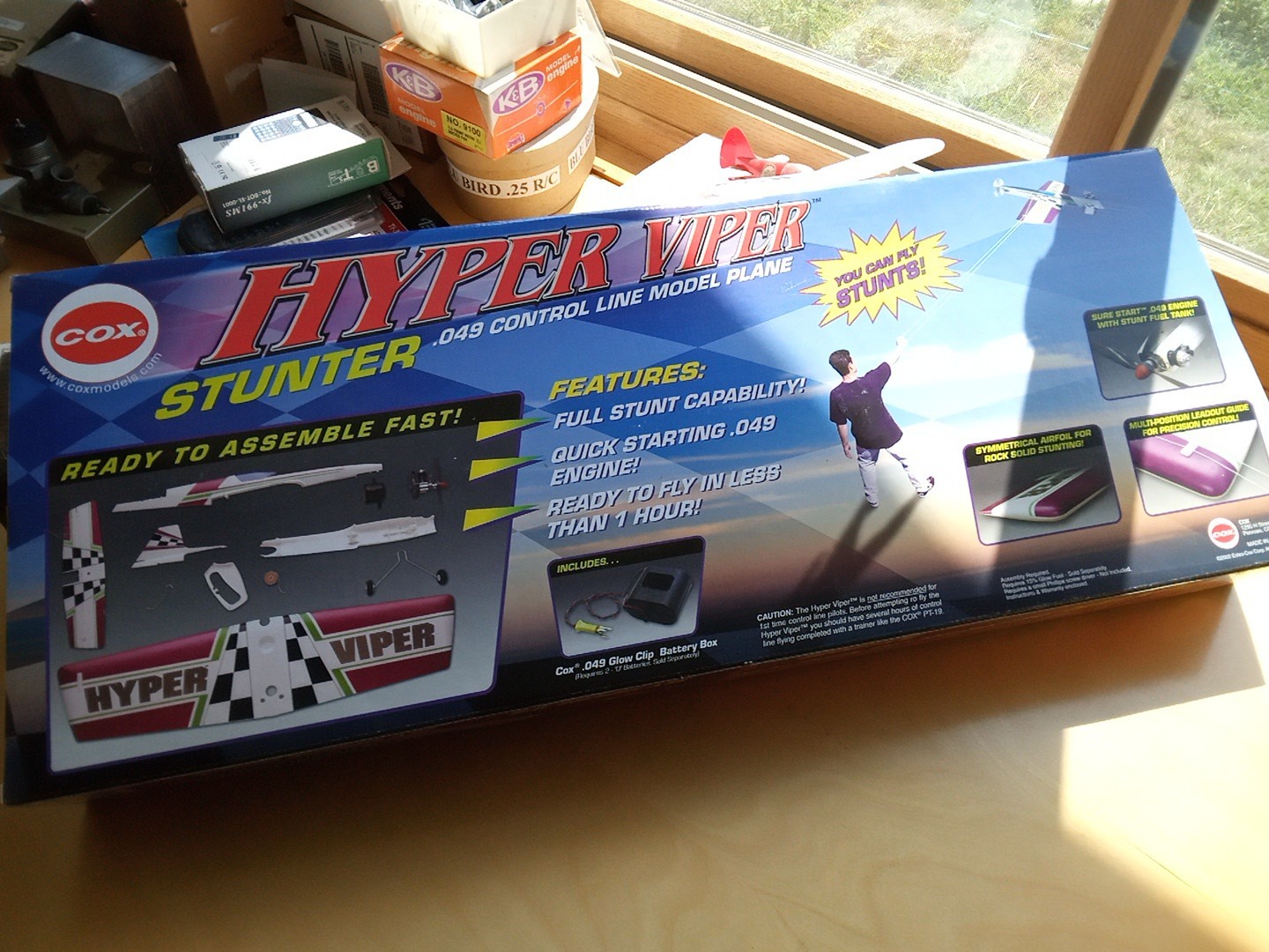 Cox Hyper Viper Stunter Control line .049 Gas Engine Airplane. BNIB