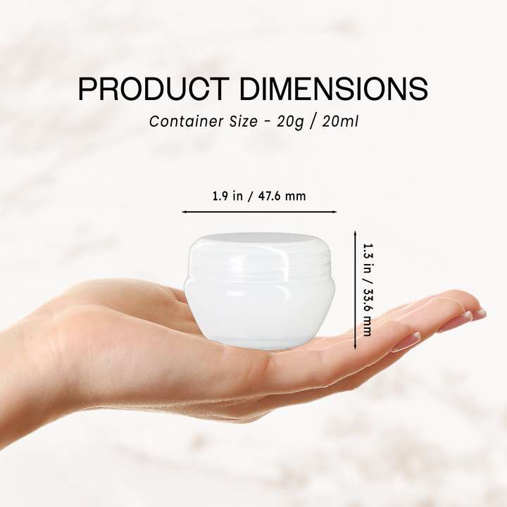 6 Pieces 20G/20ML Round White Cosmetic Sample Container Jars with Inner Liner