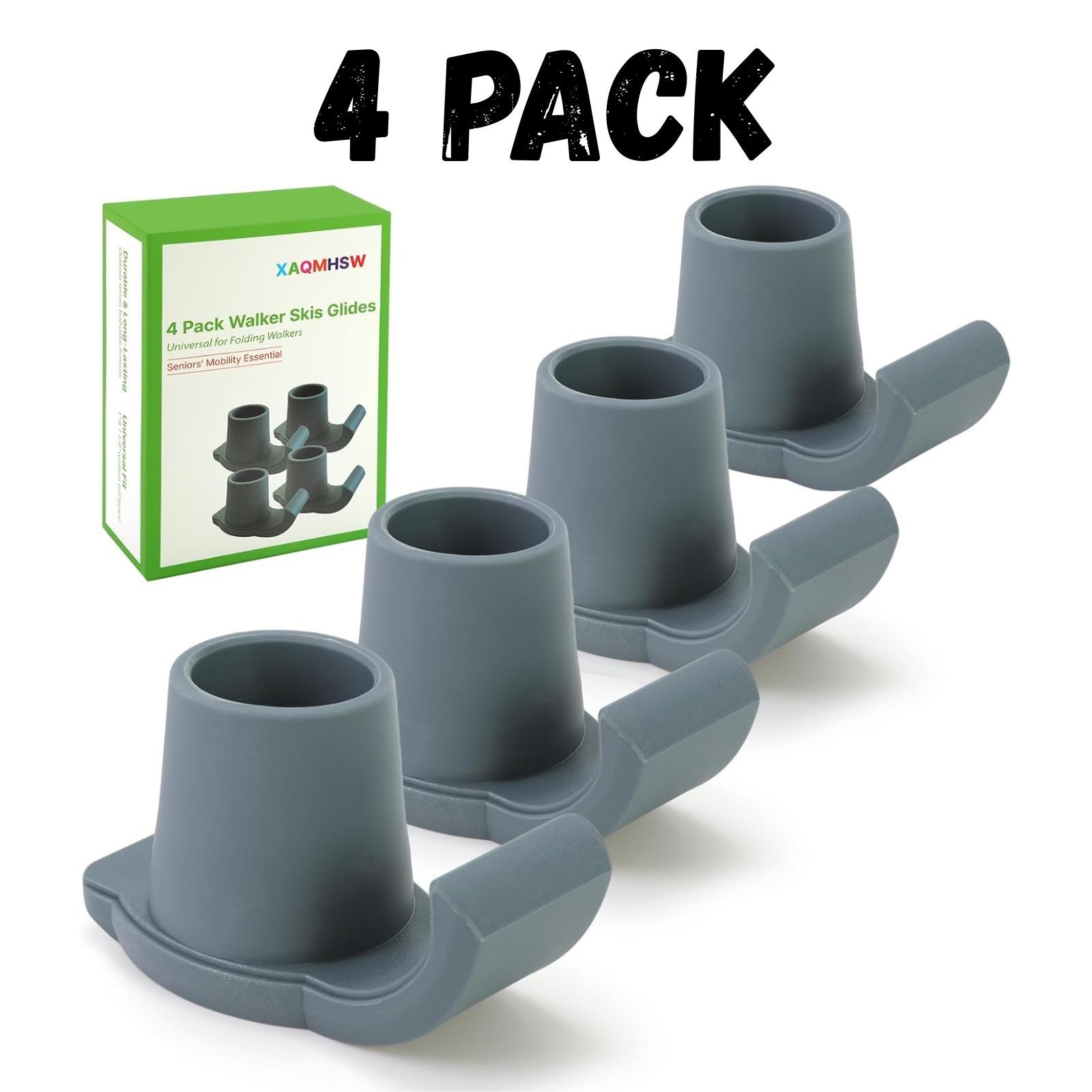 4 Pack Walker Skis Glides Universal Sliders for Folding Walkers Ideal Mobility