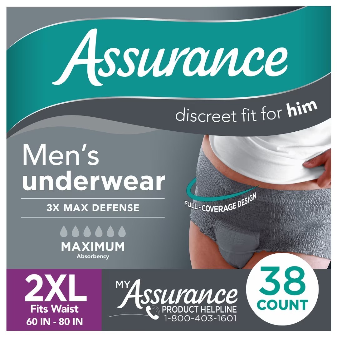 Assurance Men's Incontinence Underwear XXL, Maximum Absorbency, 38 Count........