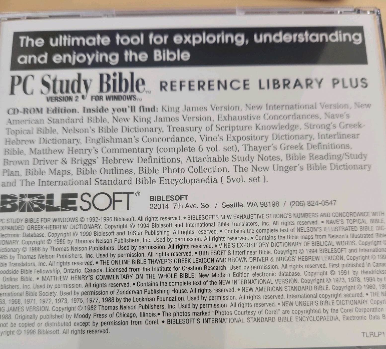 PC Study Bible Version 2 Windows 95 & 3.1 New Reference Library
