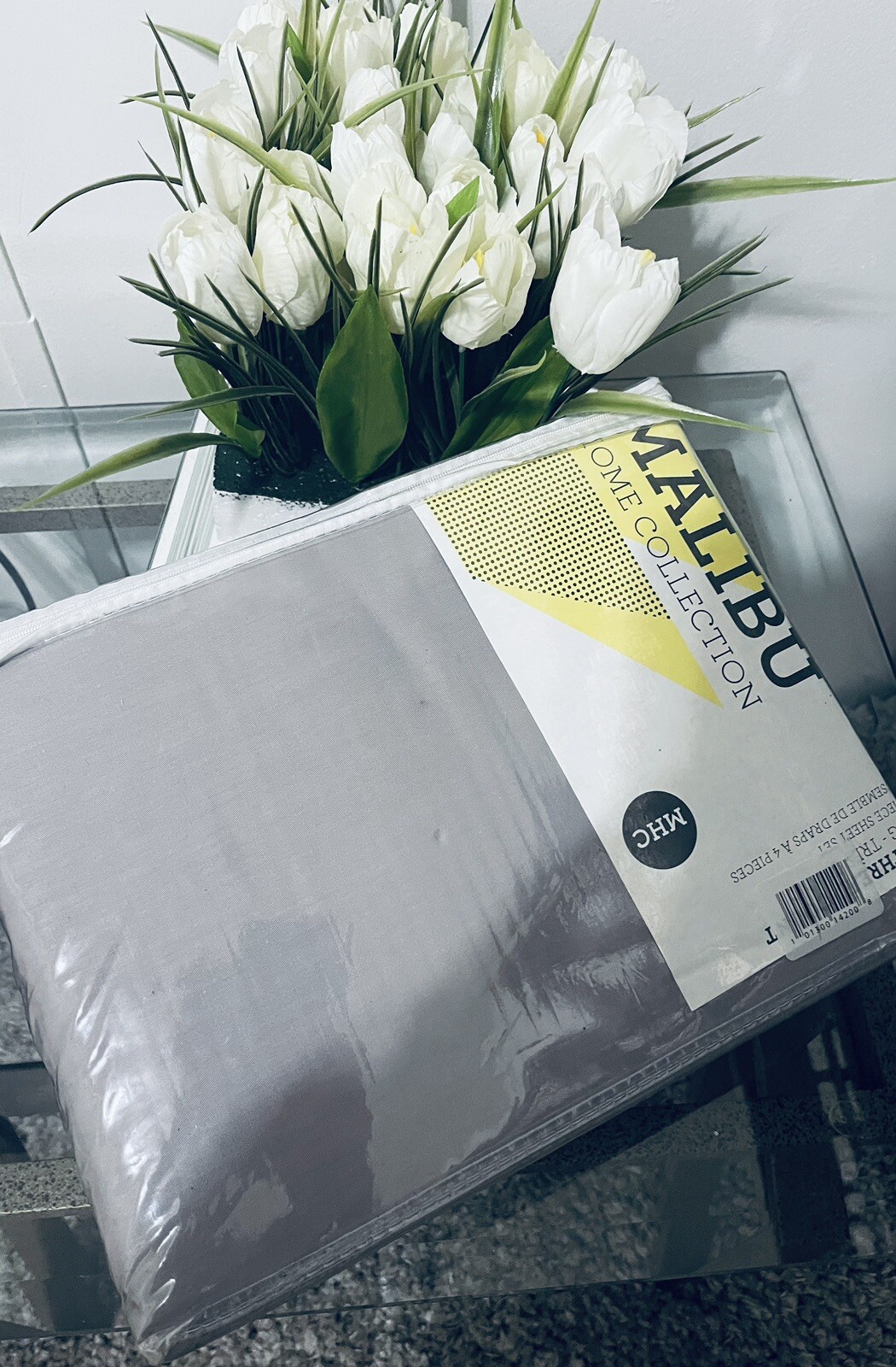 Brand New MHC King 300 Thread Count Sheet Pillow Cover Set 100% Cotton Gray