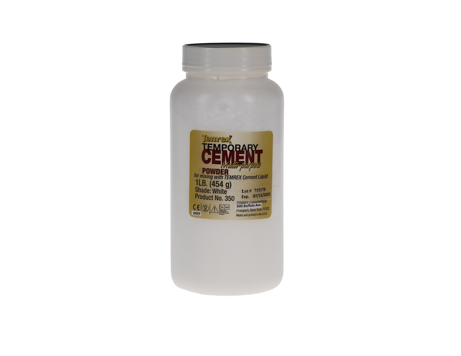 Temrex 350 ZOE Temporary Cement Powder Refill 1 lb White 1/Pk 350