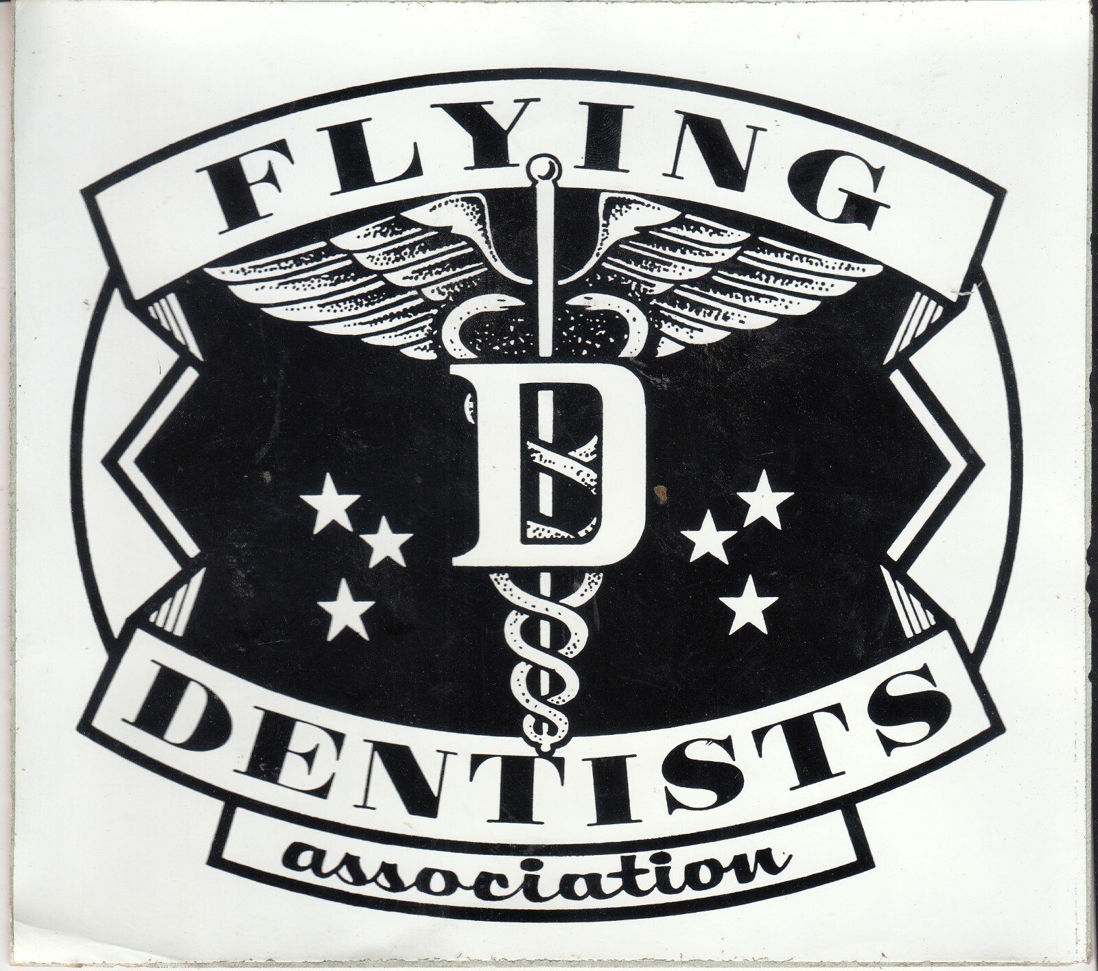 Vintage 1970s FLYING D Dentists Association Sticker 8" x 7"
