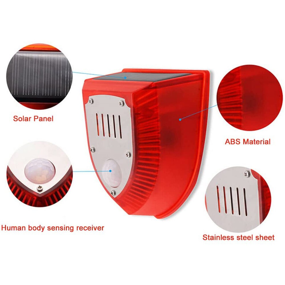 Solar Animal Repeller Light with Alarm & Motion Sensor Outdoor